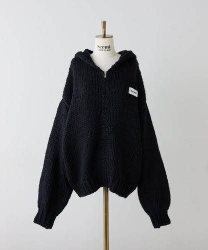 【Seemi.】粗針織連帽衫