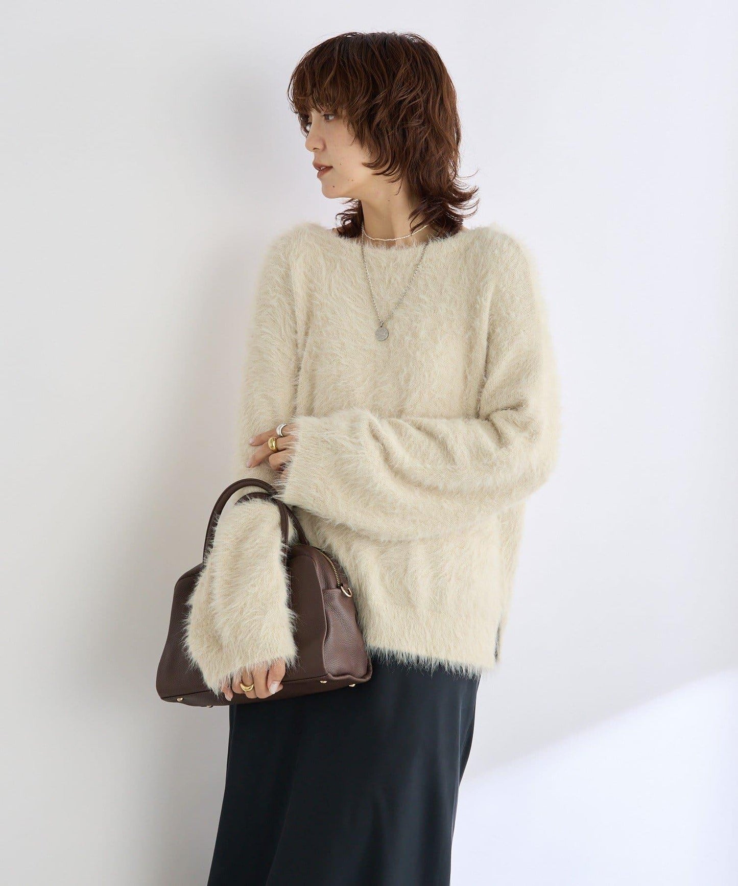 【復刻/前後兩穿】混色羽毛兩穿針織衫