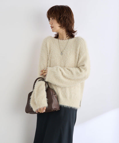 【復刻/前後兩穿】混色羽毛兩穿針織衫