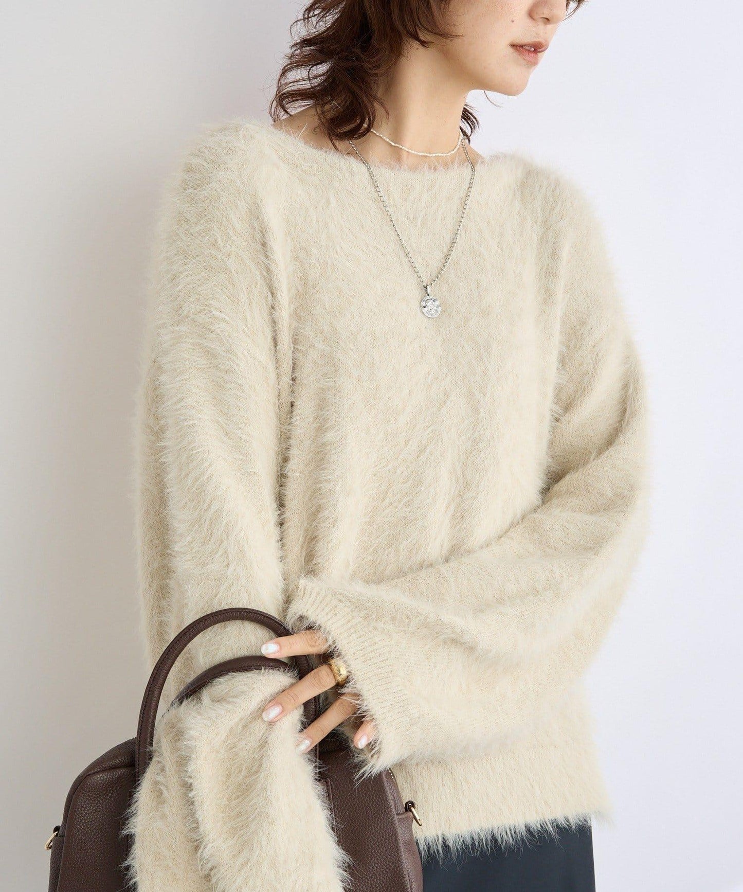 【復刻/前後兩穿】混色羽毛兩穿針織衫