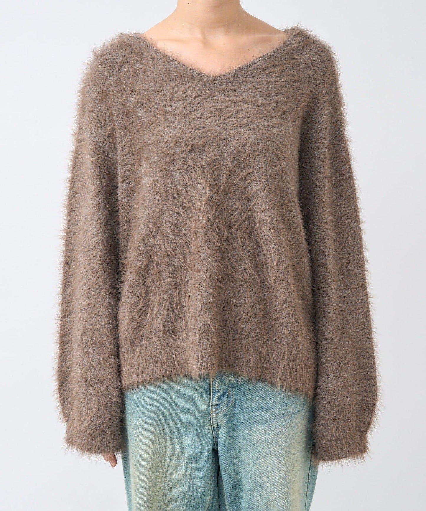 【復刻/前後兩穿】混色羽毛兩穿針織衫