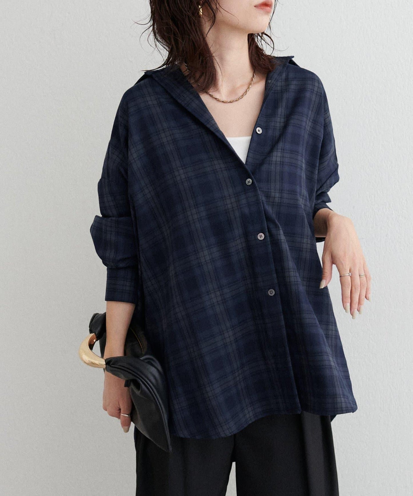 格紋襯衫套頭衫