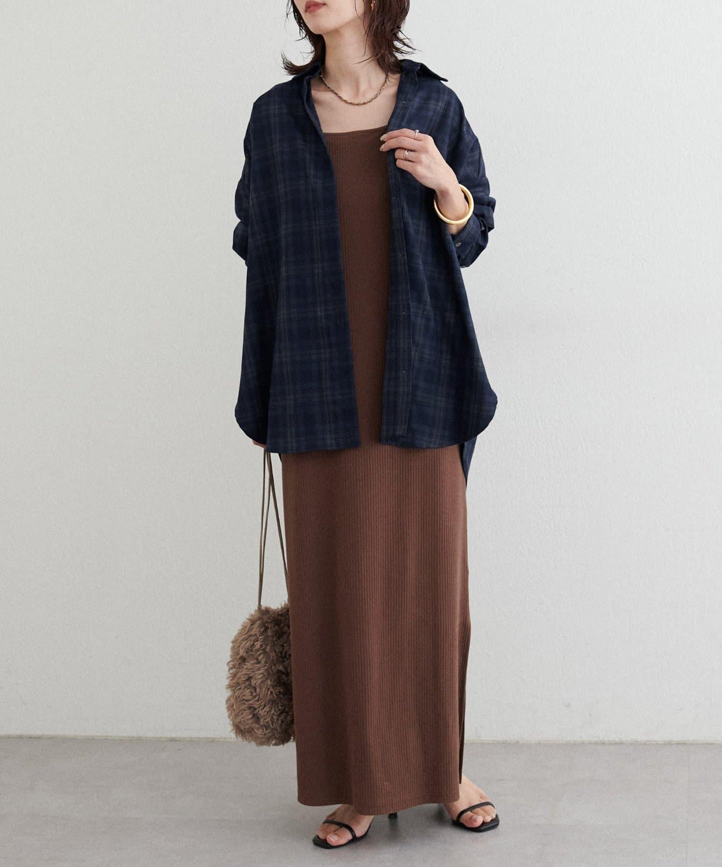 格紋襯衫套頭衫