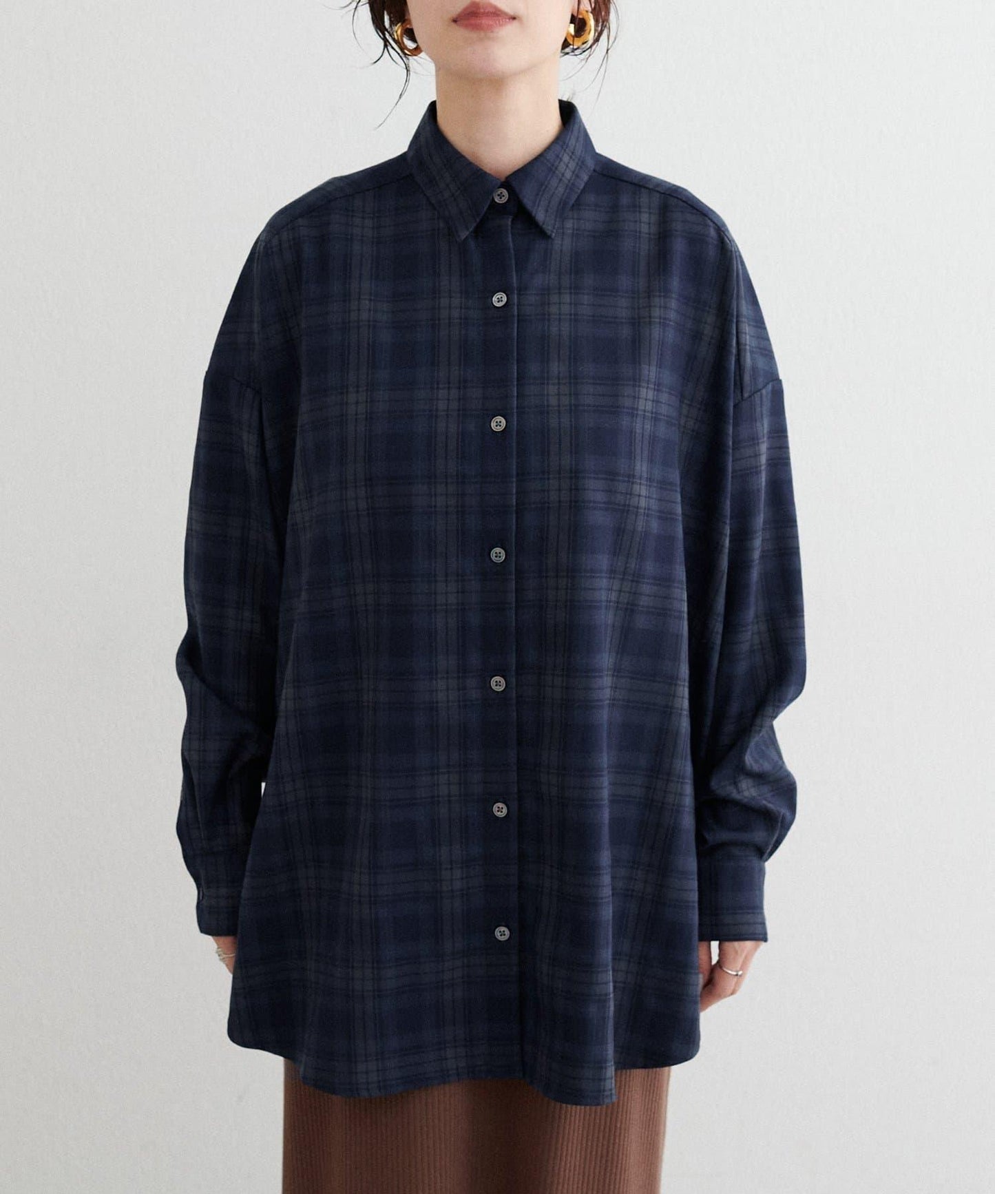 格紋襯衫套頭衫