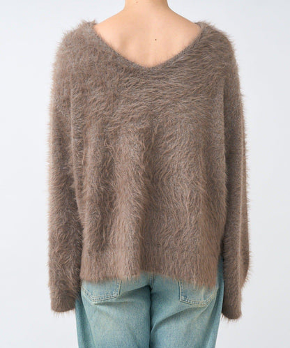 【復刻/前後兩穿】混色羽毛兩穿針織衫