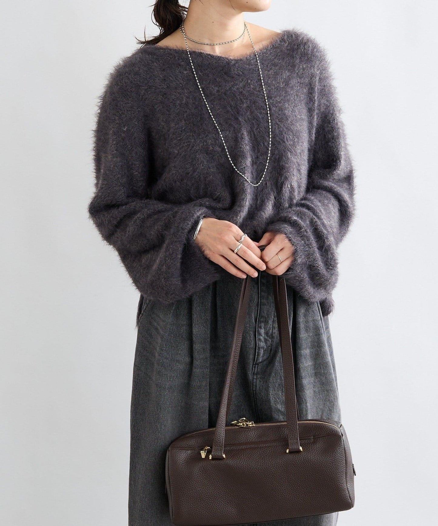 【復刻/前後兩穿】混色羽毛兩穿針織衫