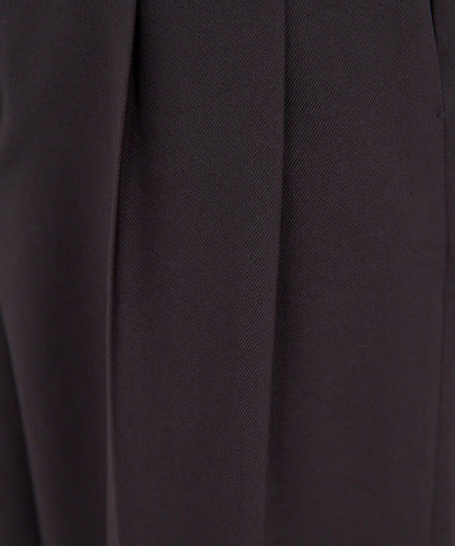 【近日開始】無腰帶褶皺寬腿褲