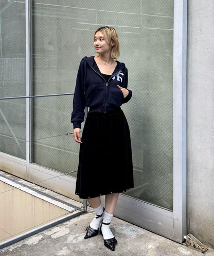 【WHO'S WHO gallery】天鵝絨鉚釘中長裙