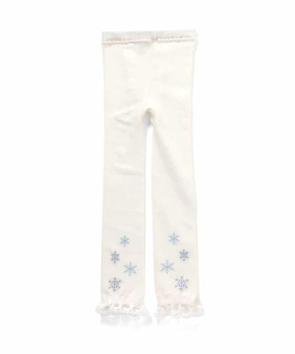 花卉雪花圖案蕾絲拼接打底褲