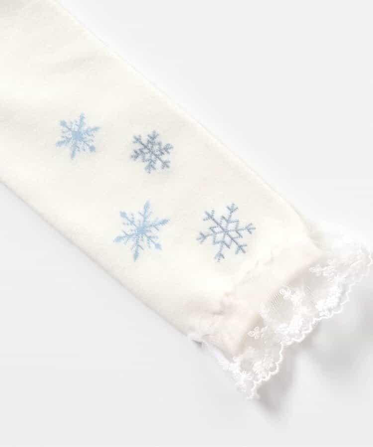 花卉雪花圖案蕾絲拼接打底褲