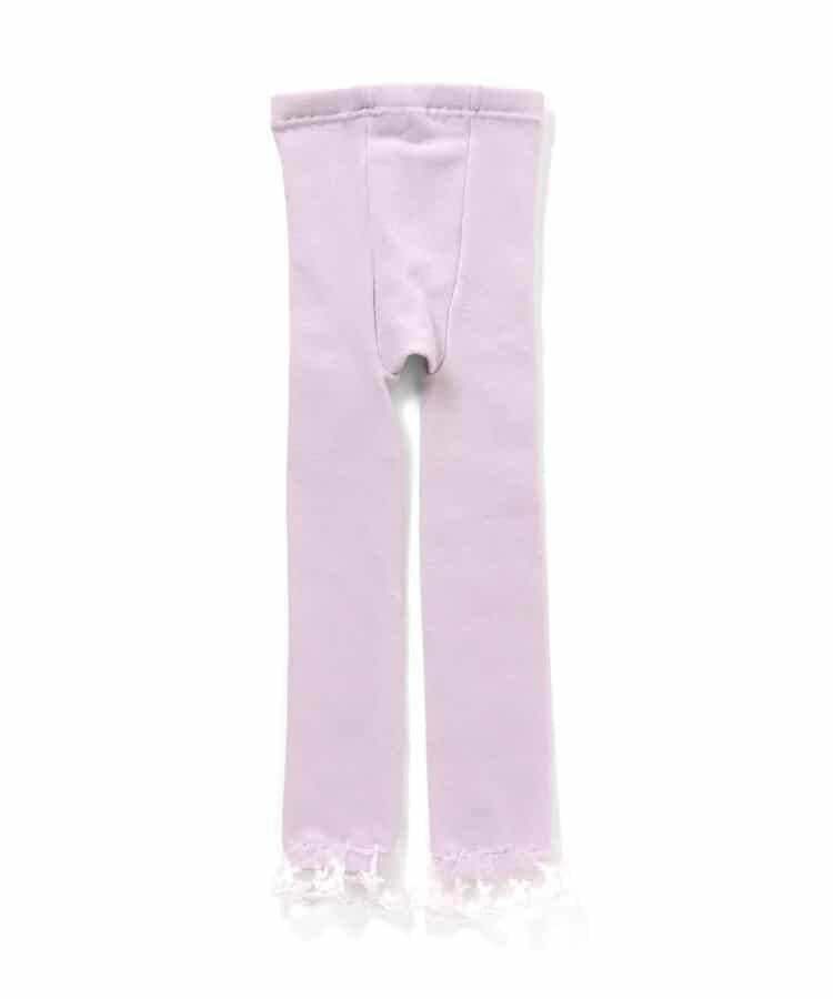 花卉雪花圖案蕾絲拼接打底褲