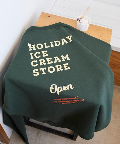HOLIDAY ICECREAM 特別款寬鬆版型背部印花圓領衛衣