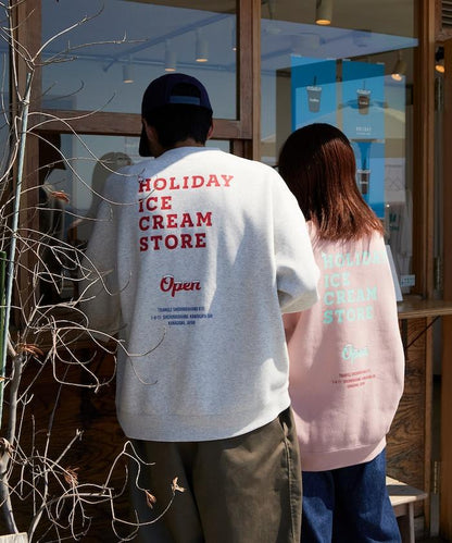 HOLIDAY ICECREAM 特別款寬鬆版型背部印花圓領衛衣