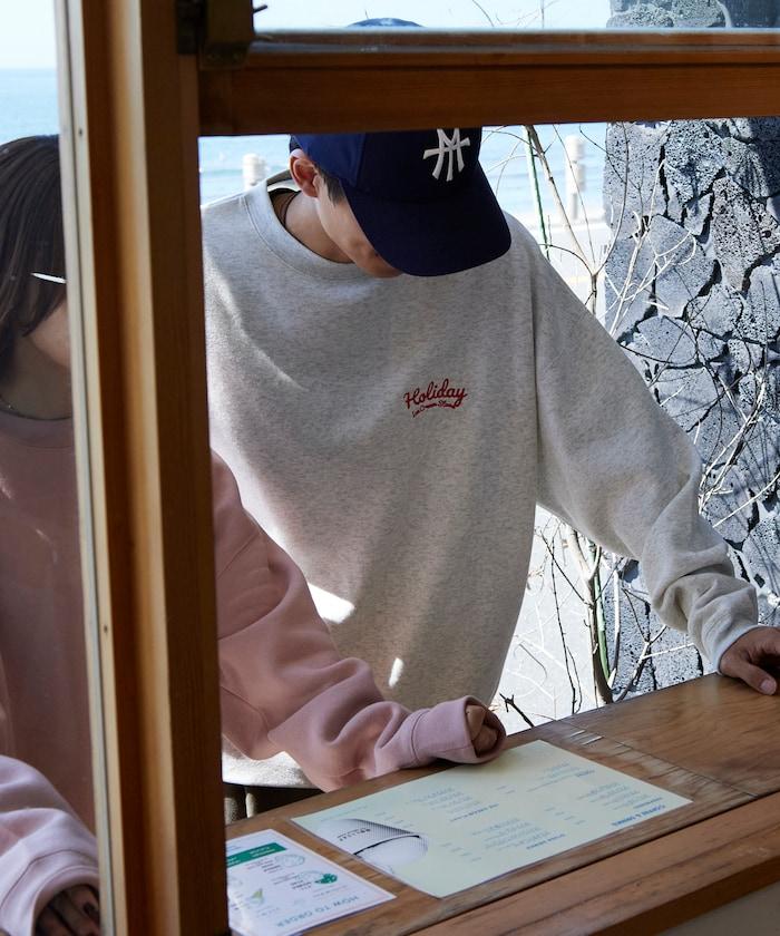 HOLIDAY ICECREAM 特別款寬鬆版型背部印花圓領衛衣