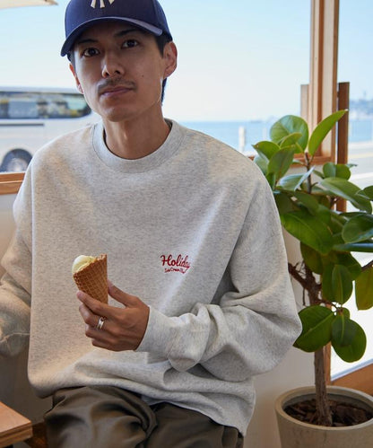 HOLIDAY ICECREAM 特別款寬鬆版型背部印花圓領衛衣