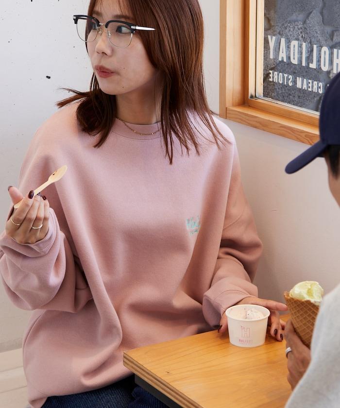 HOLIDAY ICECREAM 特別款寬鬆版型背部印花圓領衛衣