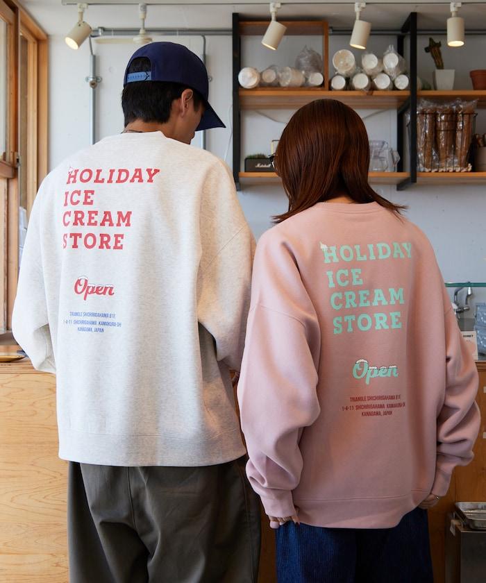 HOLIDAY ICECREAM 特別款寬鬆版型背部印花圓領衛衣