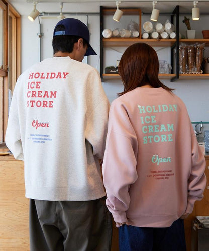 HOLIDAY ICECREAM 特別款寬鬆版型背部印花圓領衛衣