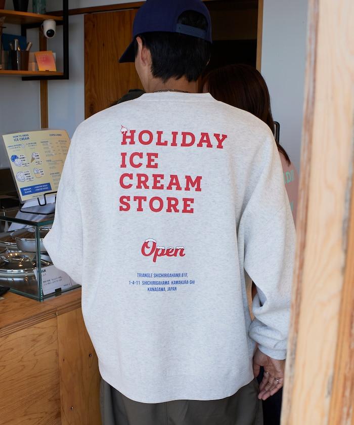 HOLIDAY ICECREAM 特別款寬鬆版型背部印花圓領衛衣