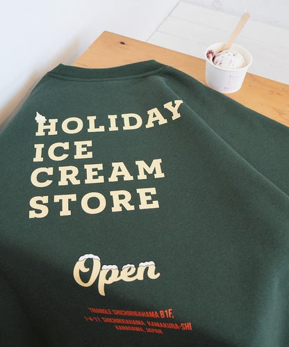 HOLIDAY ICECREAM 特別款寬鬆版型背部印花圓領衛衣