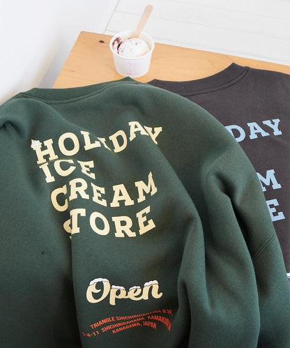 HOLIDAY ICECREAM 特別款寬鬆版型背部印花圓領衛衣