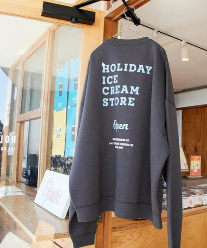 HOLIDAY ICECREAM 特別款寬鬆版型背部印花圓領衛衣