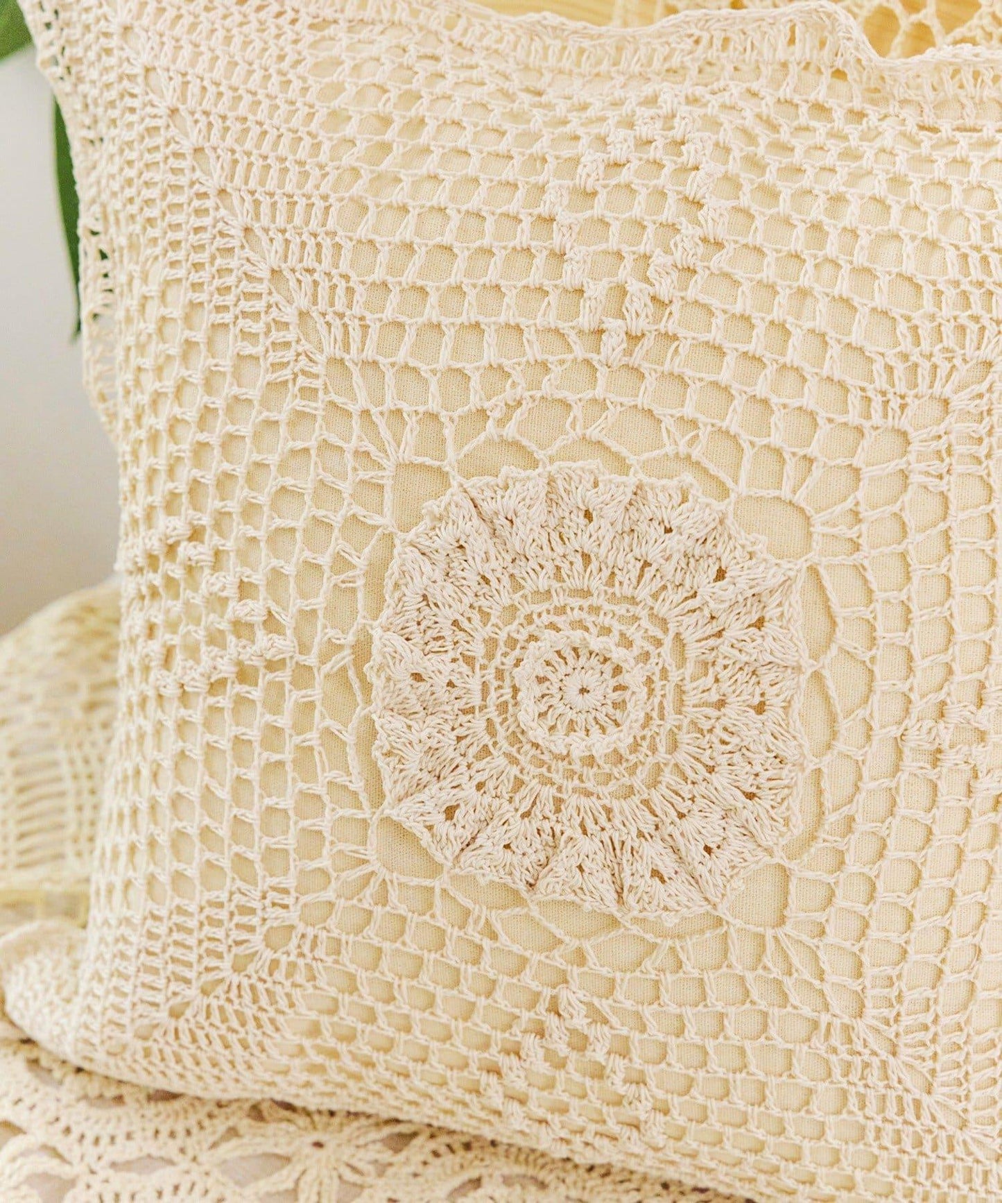 クロッシェクッションカバー:45×45cm