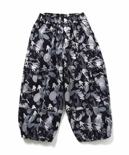 恐龍腳印迷彩寬鬆長褲 10分丈