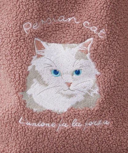 動物刺繡燈芯絨羊羔絨托特包