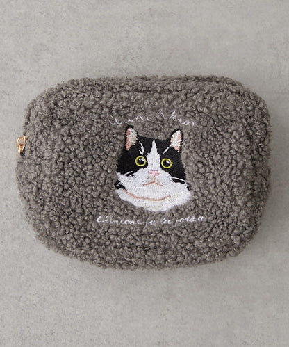 動物刺繡毛絨收納包