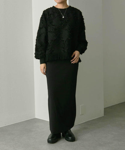 植物圖案流蘇下襬上衣【SUM1 STYLE(スミスタイル)】