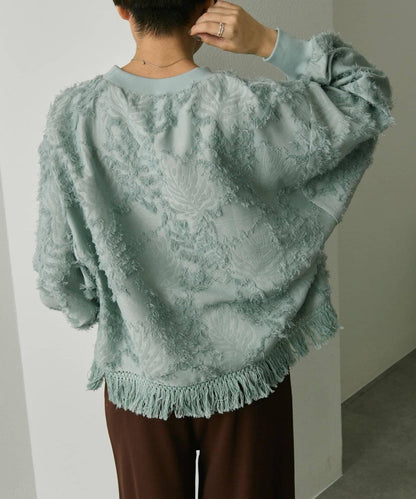 植物圖案流蘇下襬上衣【SUM1 STYLE(スミスタイル)】