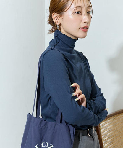 薑黃色荷葉邊高領長袖上衣