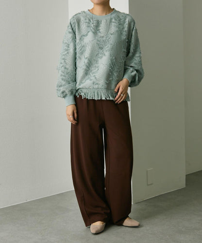 植物圖案流蘇下襬上衣【SUM1 STYLE(スミスタイル)】