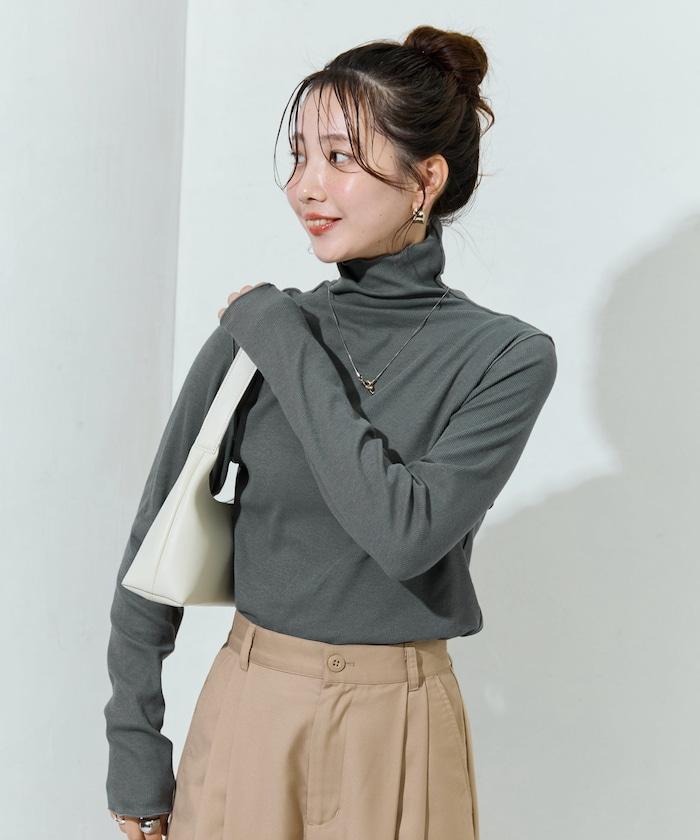 薑黃色荷葉邊高領長袖上衣