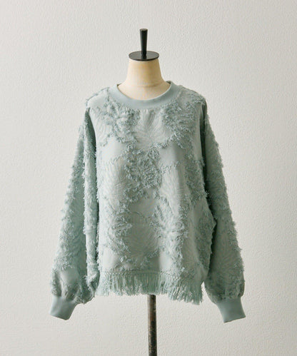 植物圖案流蘇下襬上衣【SUM1 STYLE(スミスタイル)】