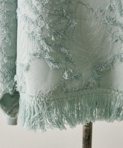 植物圖案流蘇下襬上衣【SUM1 STYLE(スミスタイル)】