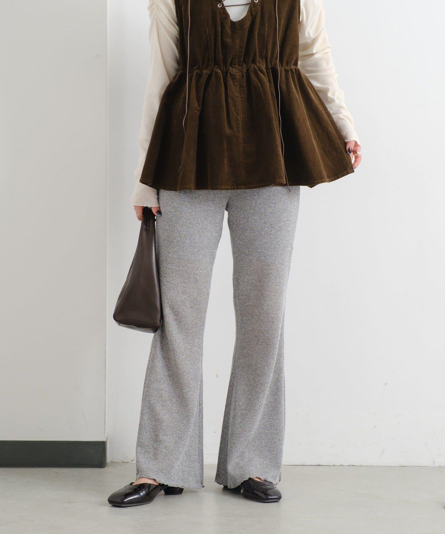 【Kastane】華夫格喇叭褲