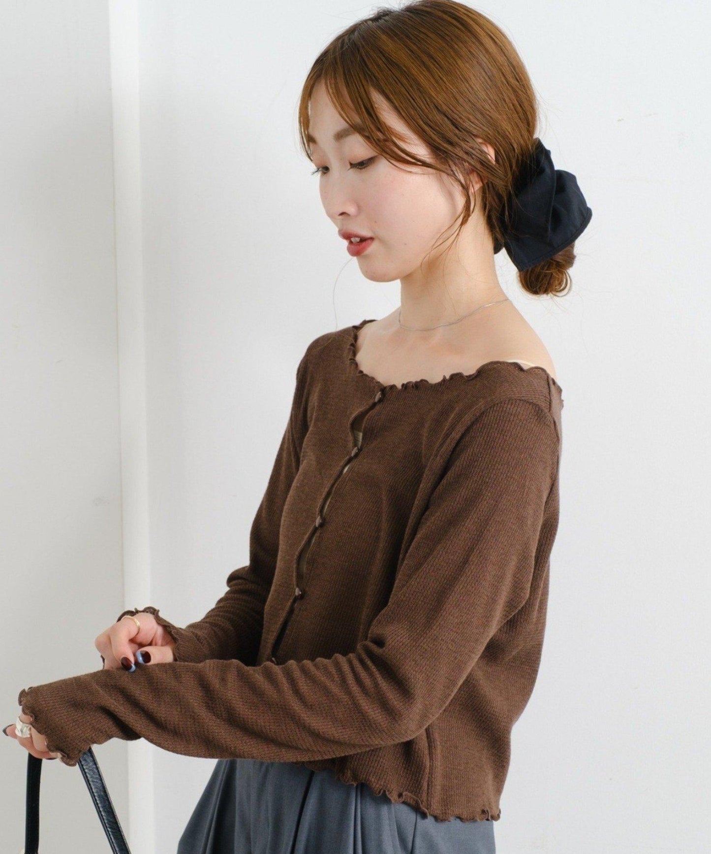 【前後兩穿】B 華夫格修身開衫