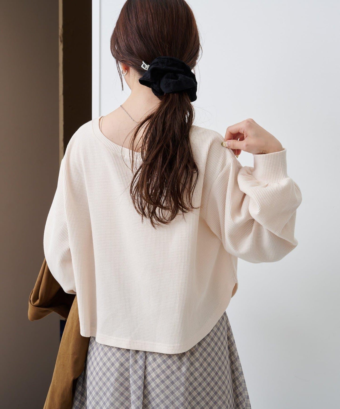 【S.M尺碼可選】華夫格亨利領套頭衫