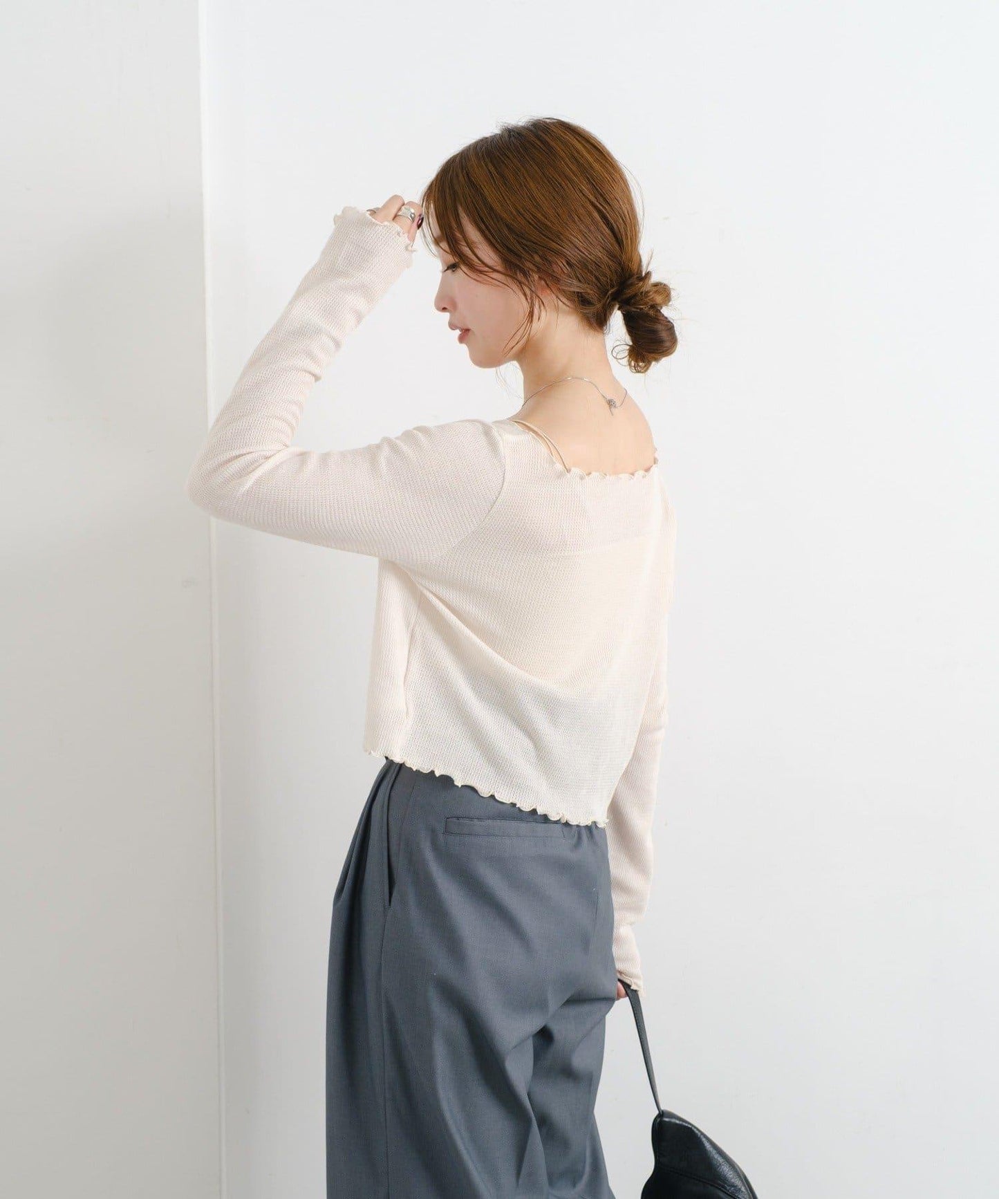 【前後兩穿】B 華夫格修身開衫