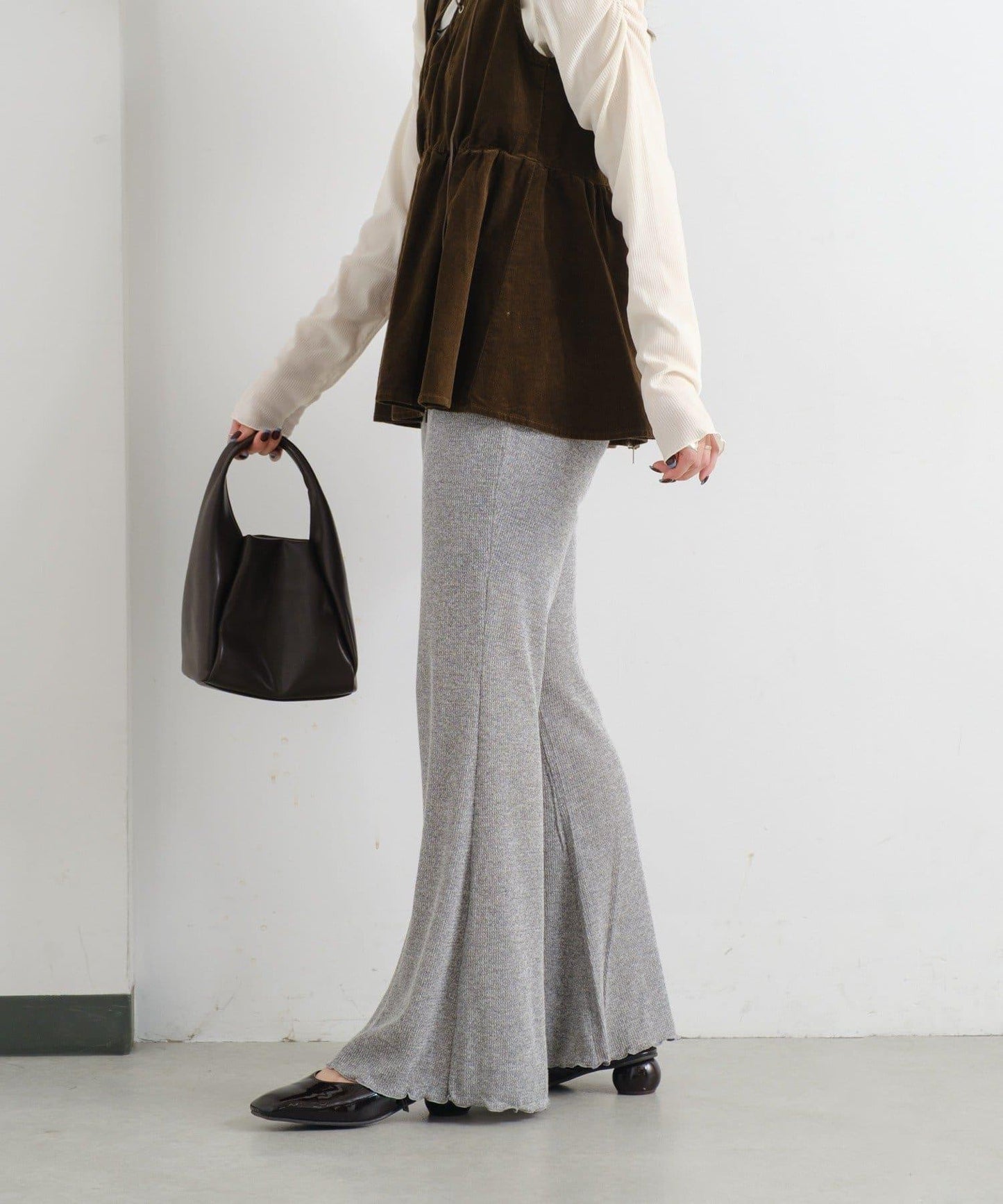 【Kastane】華夫格喇叭褲