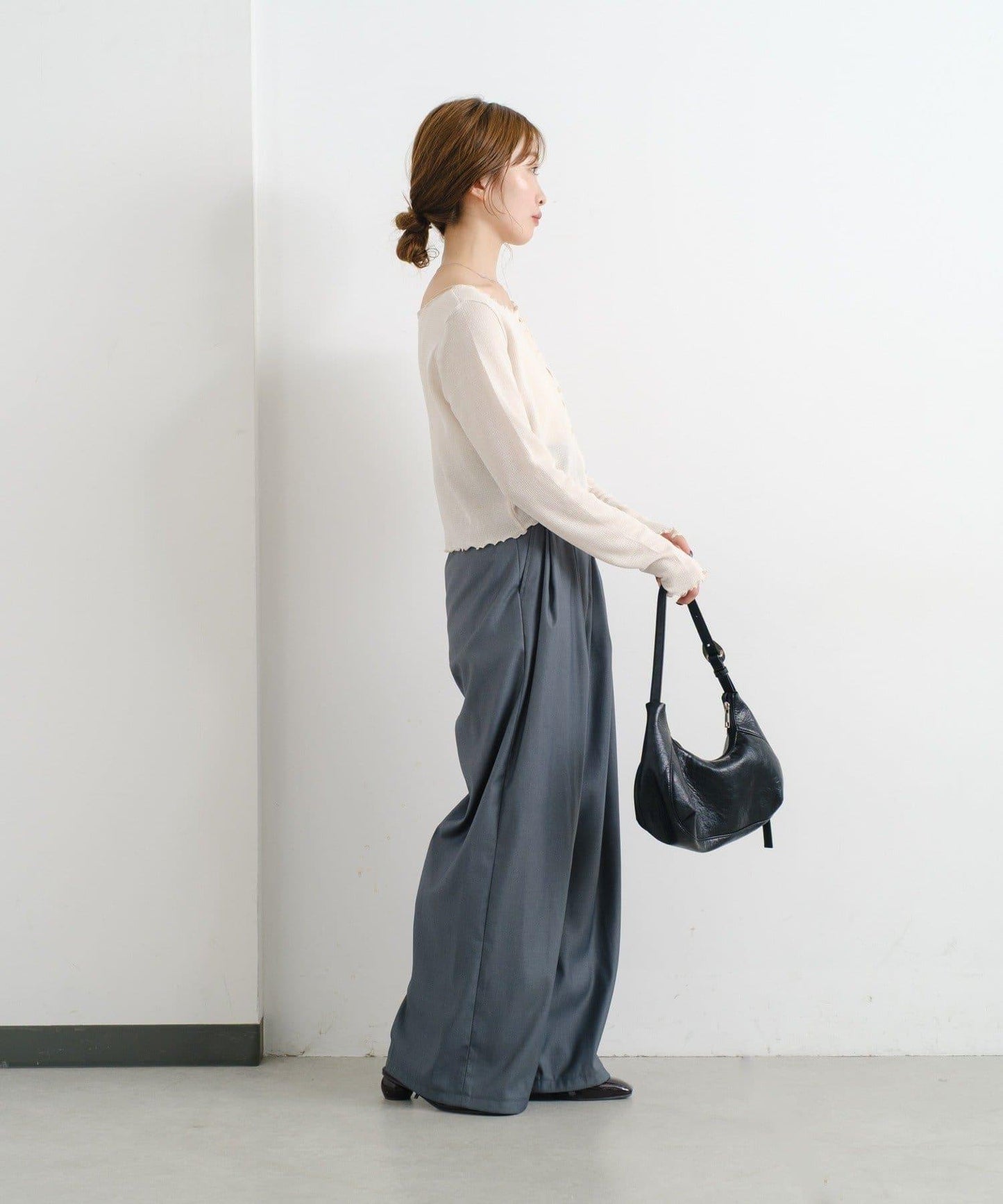 【前後兩穿】B 華夫格修身開衫