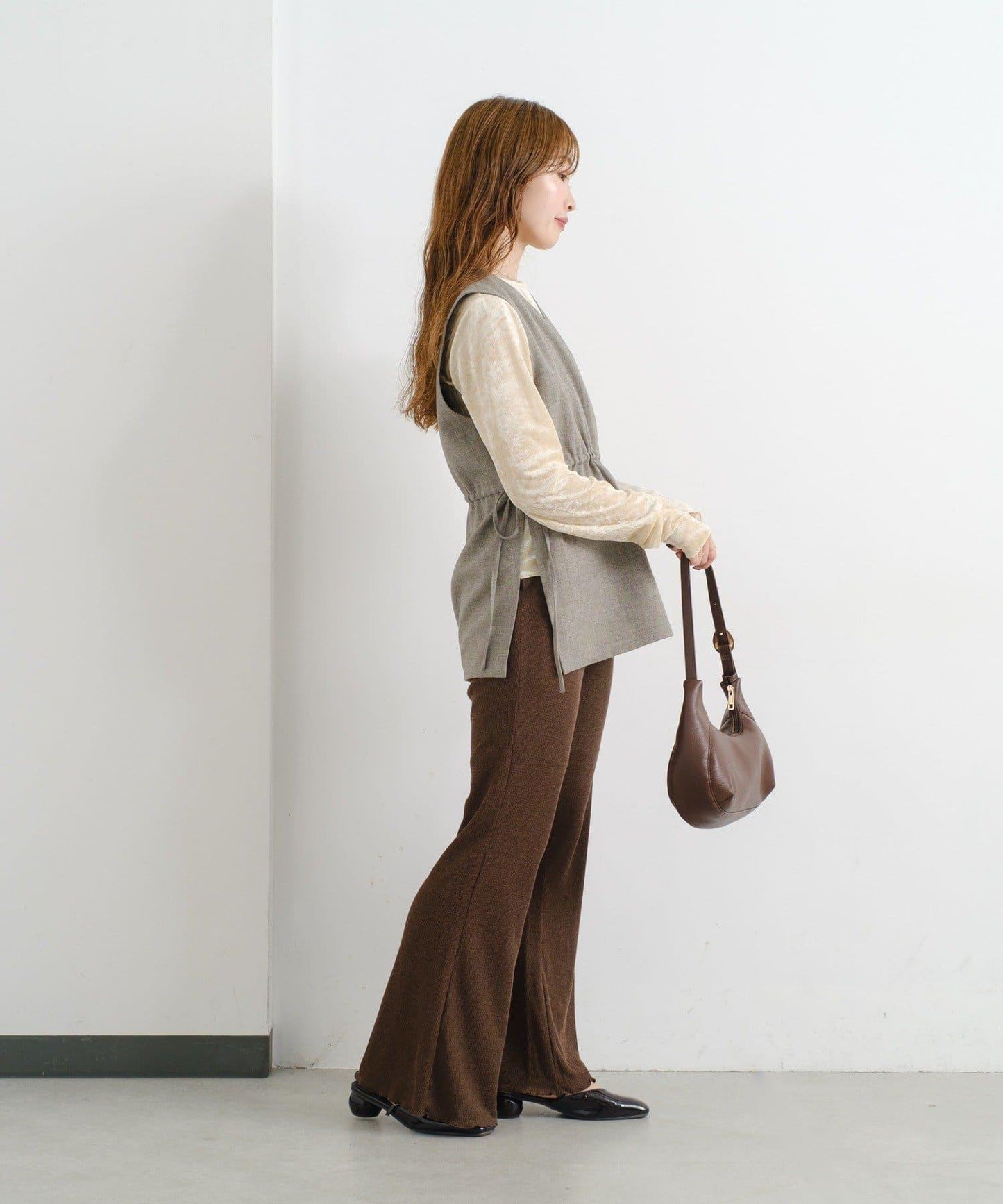 【Kastane】華夫格喇叭褲