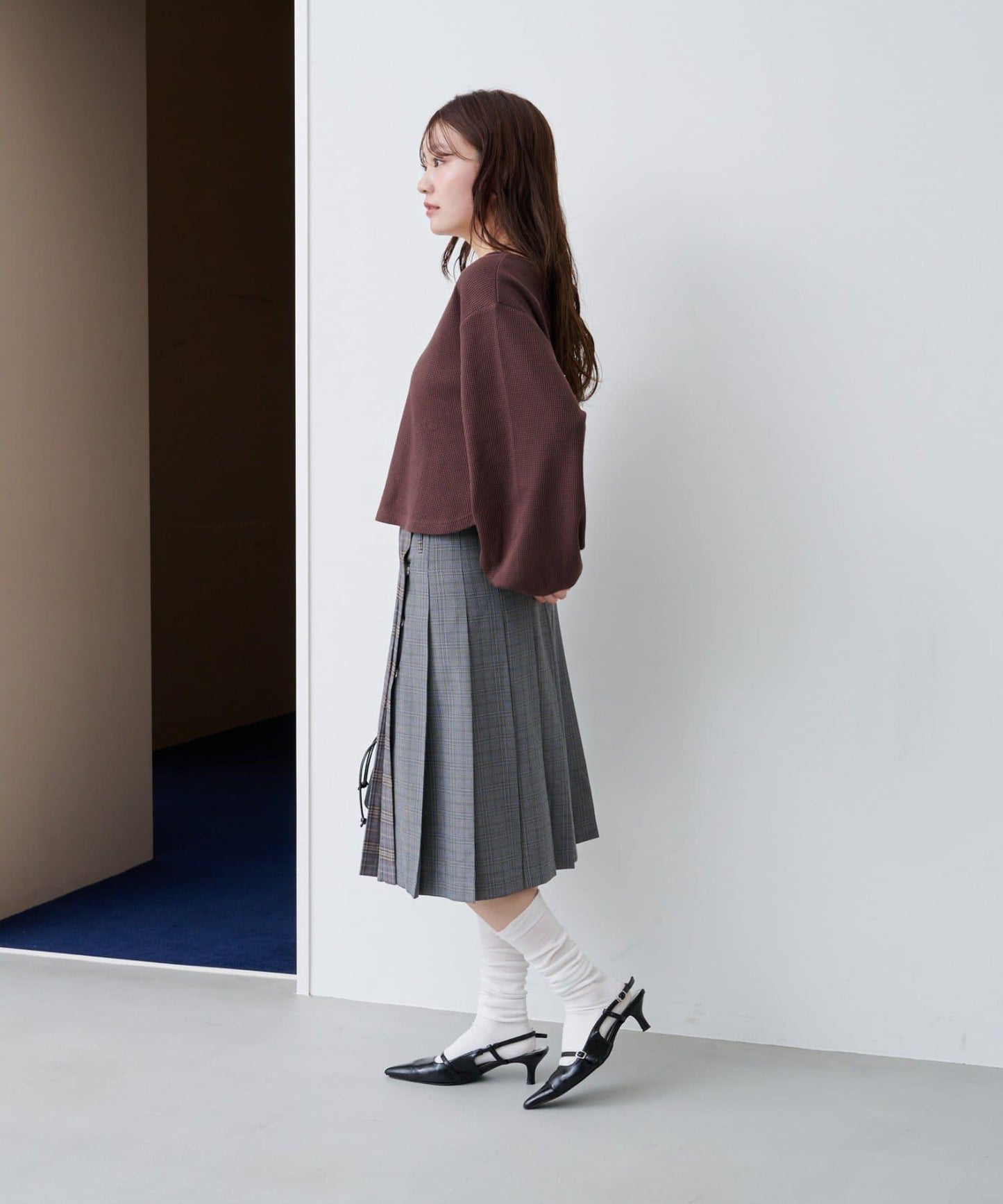 【S.M尺碼可選】華夫格亨利領套頭衫