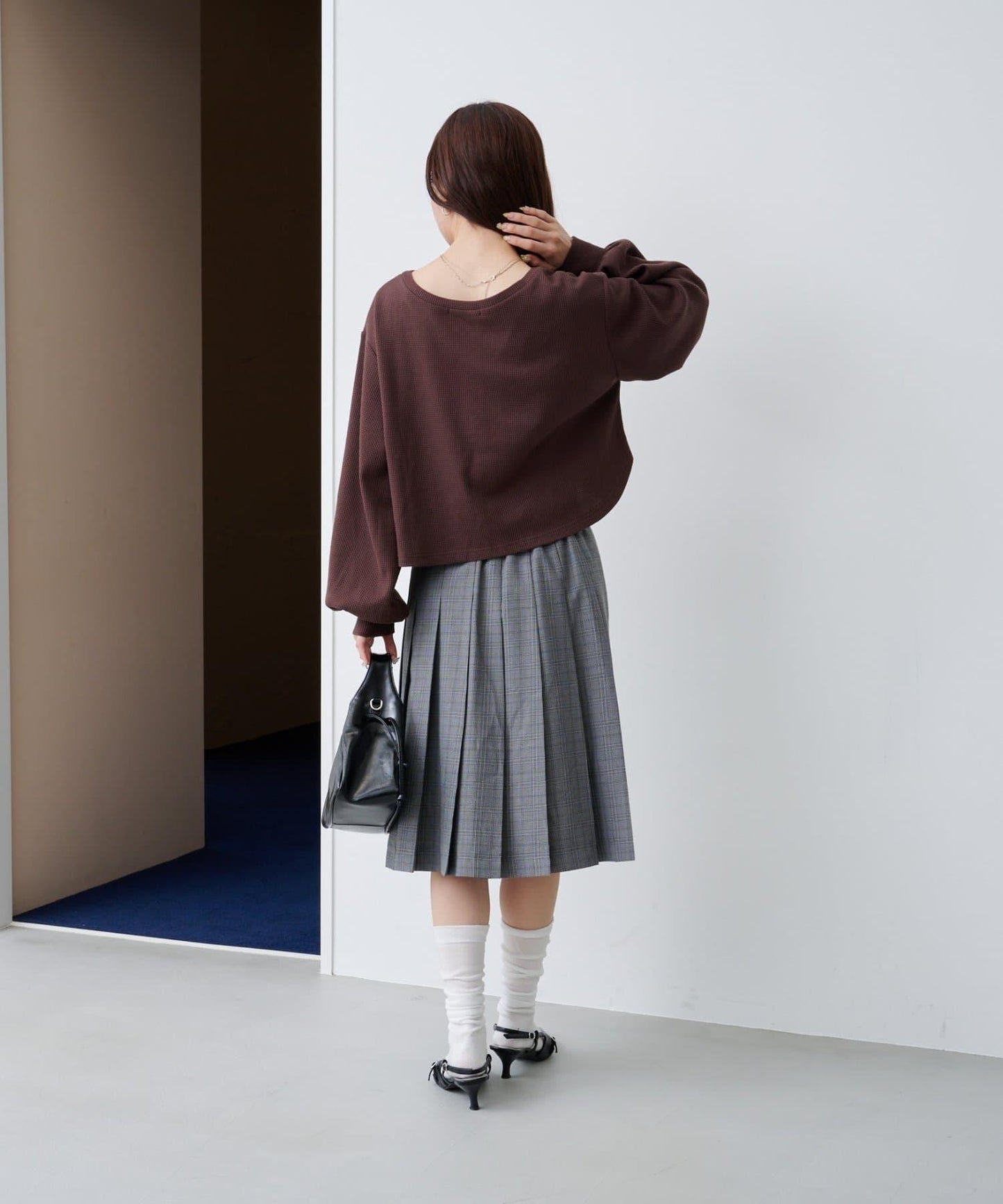 【S.M尺碼可選】華夫格亨利領套頭衫