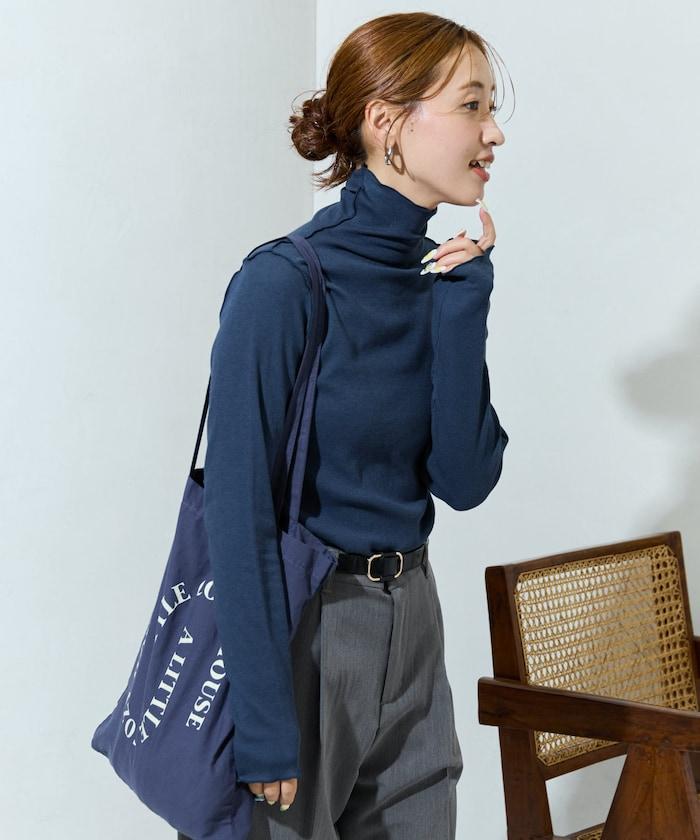 薑黃色荷葉邊高領長袖上衣