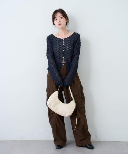 【2WAY/可收納500ml塑料瓶】半月造型單肩包