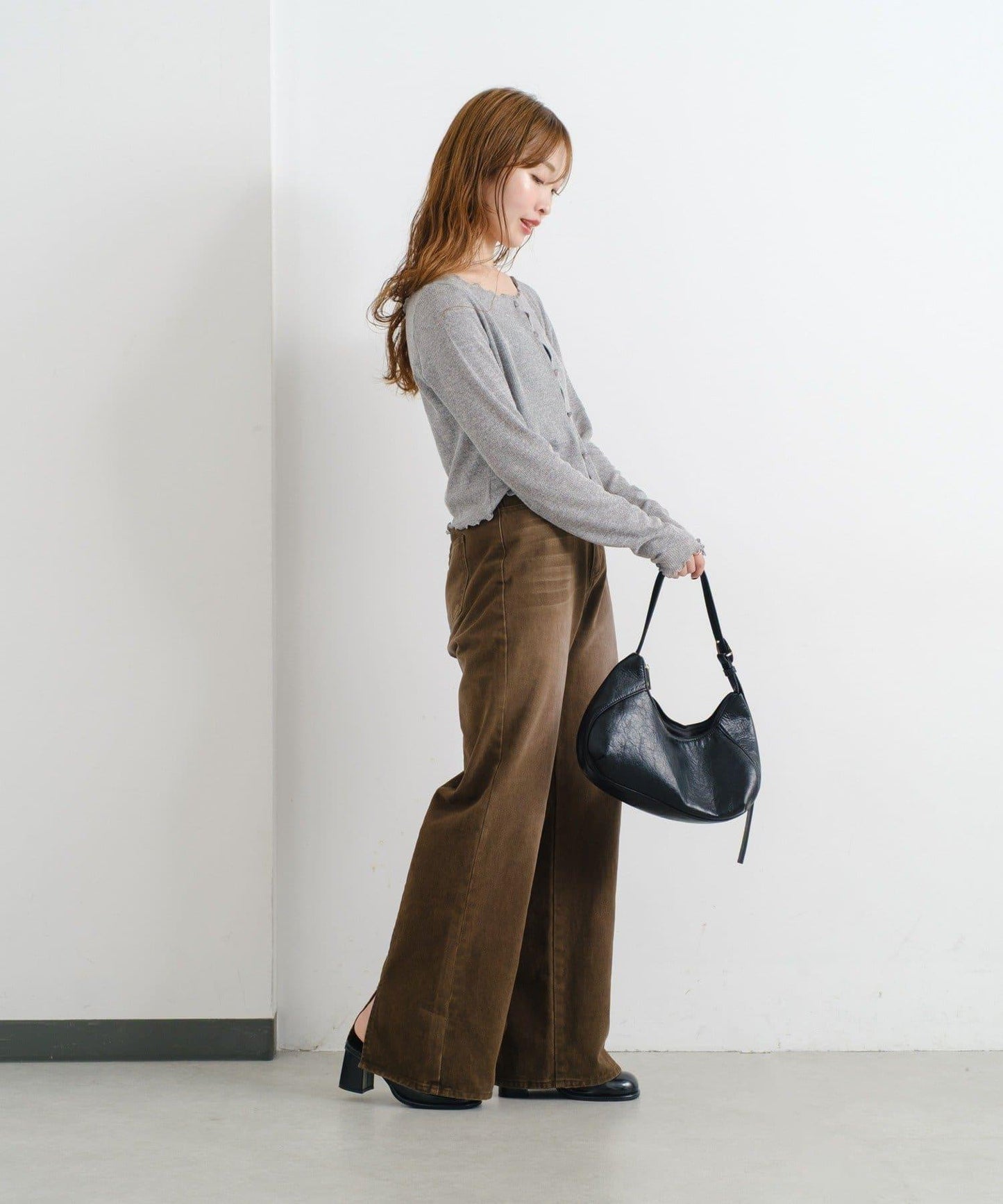 【前後兩穿】B 華夫格修身開衫