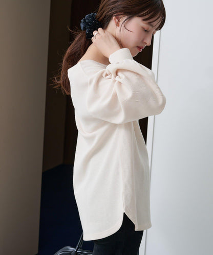 【S.M尺碼可選】華夫格亨利領套頭衫